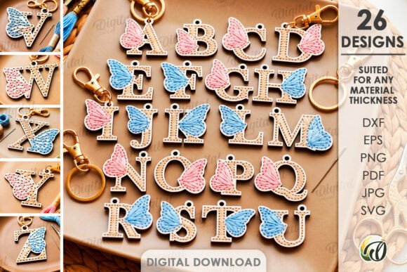 3D Embroidered Monogram Keychains Bundle: Elevate Your Designs