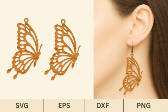 Butterfly Earrings SVG Laser Cut File