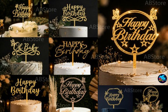 Celebrate in Style: Birthday Cake Topper Laser Cut Designs