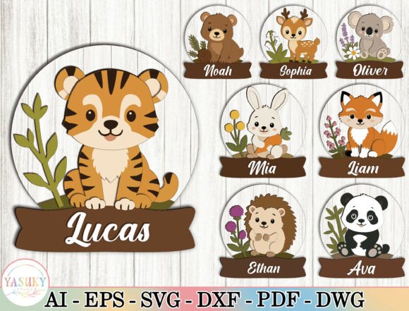 Charming Woodland Animal Name Signs for Nurseries