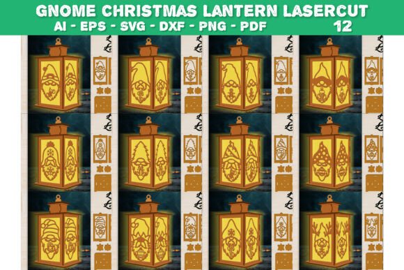 Christmas Gnome Lantern Lasercut BUNDLES: Festive Design Files