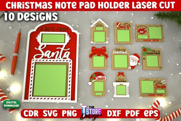 Christmas Note Pad Holders Bundle for Laser Cutting