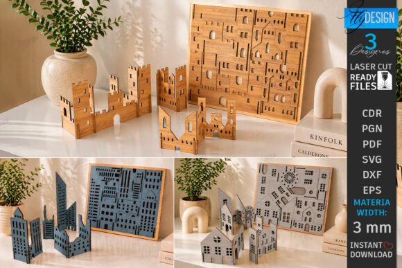 City Life Puzzle Laser Cut Bundle: Creative Urban Design Files
