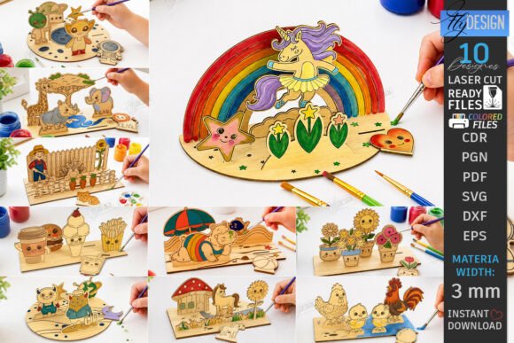 Coloring Montessori Toy Laser Cut Bundle: Creative Play