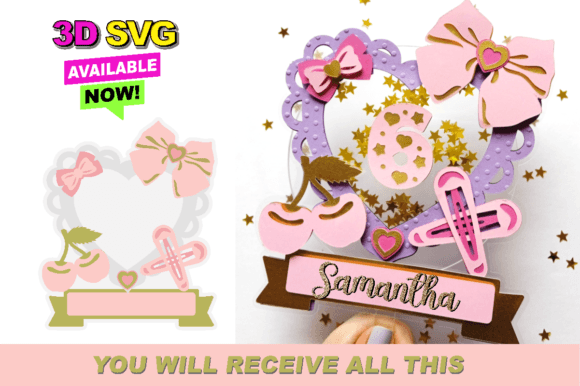 Coquette Birthday Cake Topper: Elegant 3D SVG Collection