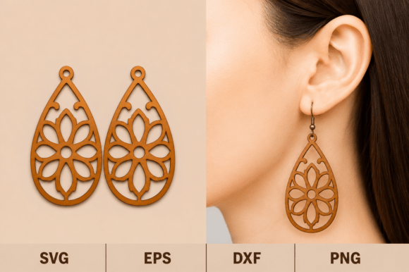 Create Elegant Boho Jewelry with Floral Oval Earrings SVG Files