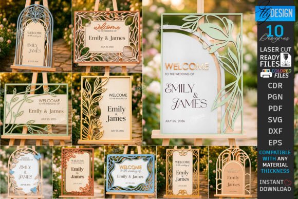 Create H1 From Wedding Welcome Signs Laser Cut Bundle MAXIMUM 60 CHARACTERS with Rules Natural, not keyword stuffing, Plain text title only, no list, no explanation, no quotes, no markdown