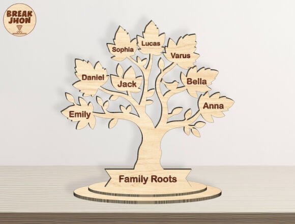 Family Tree Glowforge XTool Laser SVG Design