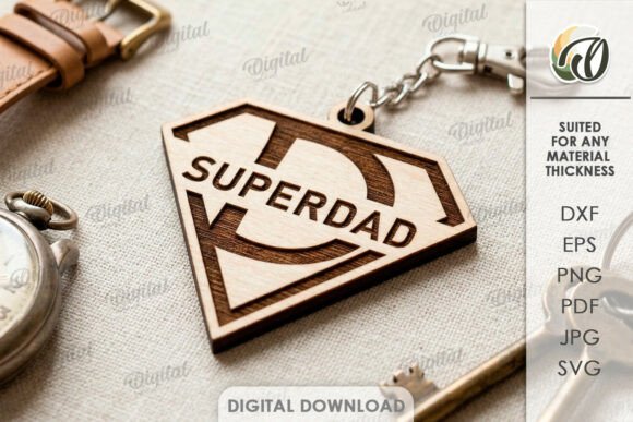 Father's Day Keychain Laser Cut: A Digital Design File for Crafters