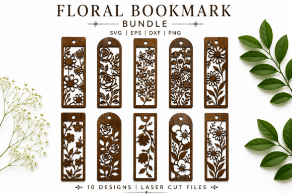 Floral Bookmark Laser Cut SVG Bundle