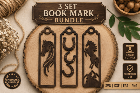 Horse Bookmark Bundle SVG: Elegant Designs for Crafters