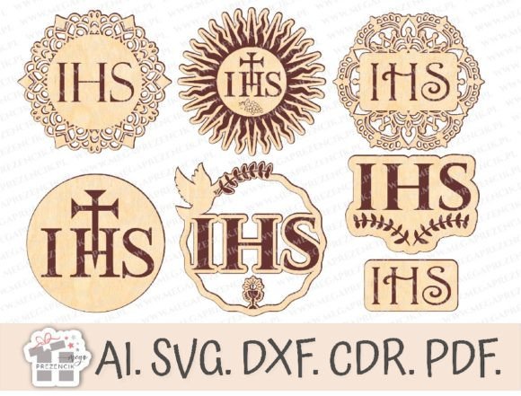 Host for the Side of the Cake, IHS SVG: Elegant Communion Design