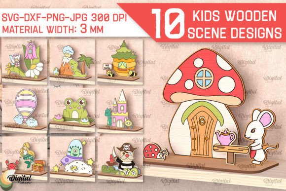 Kids Wooden Scenes Laser Cut Bundle