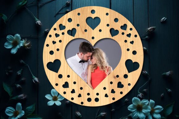 Laser Cut Valentine Photo Frame Svg: A Creative Design Asset
