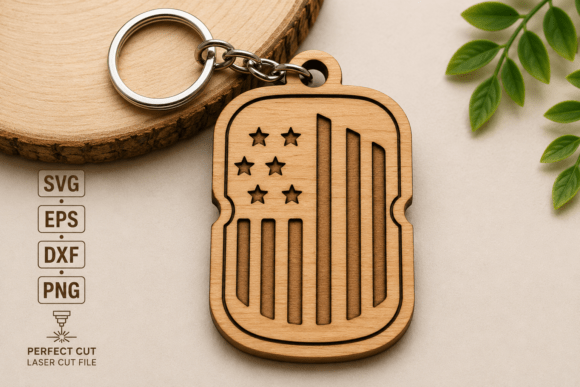 Patriotic Keychain SVG Laser Cut File