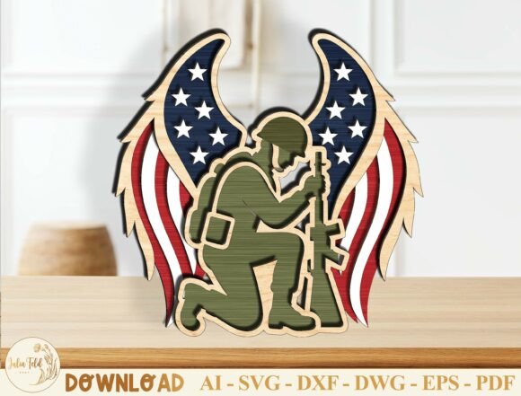 Patriotic Soldier Angel Wings SVG: A Tribute in Design