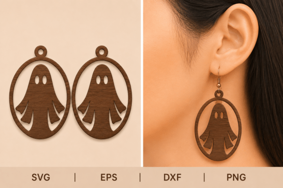 Spooky Halloween Earrings SVG Laser Cut File for Crafts