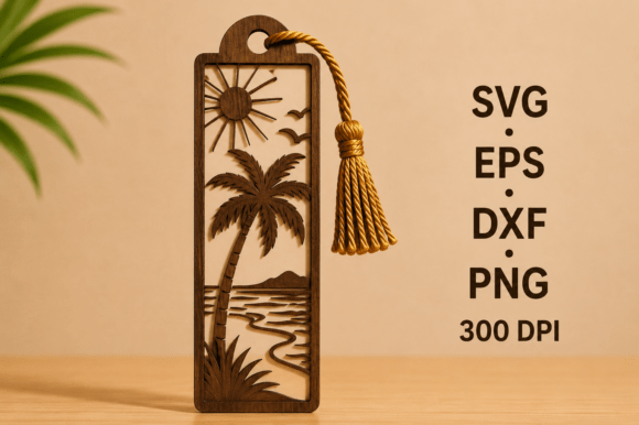 Summer Bookmark SVG Laser Cut File for Creative Projects