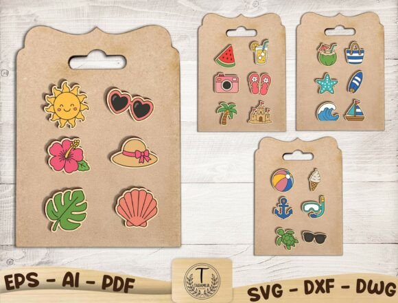 Summer Earring SVG Bundle: Fun Laser Cut Designs for Sunny Days
