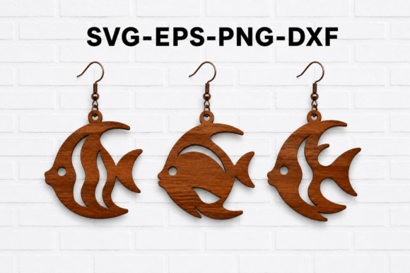 Tropical Fish Earrings SVG Bundle: Vibrant Laser Cut Designs