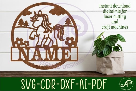 Unicorn Name Sign SVG: A Magical Laser Cut Template