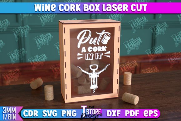Wine Cork Box | Beer Bottle Caps Box | CNC Laser Cut File